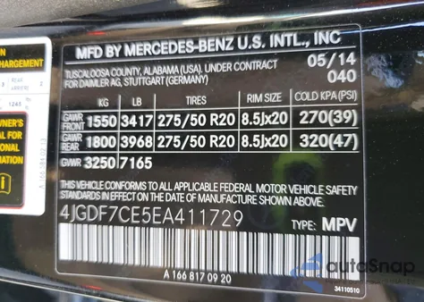 2014 Mercedes-Benz Gl 450 4Matic z USA, uszkodzony, nr VIN 4JGDF7CE5EA411729